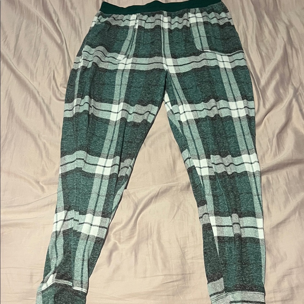PINK Victoria's Secret Plaid Pajama Pants - Green and Gray